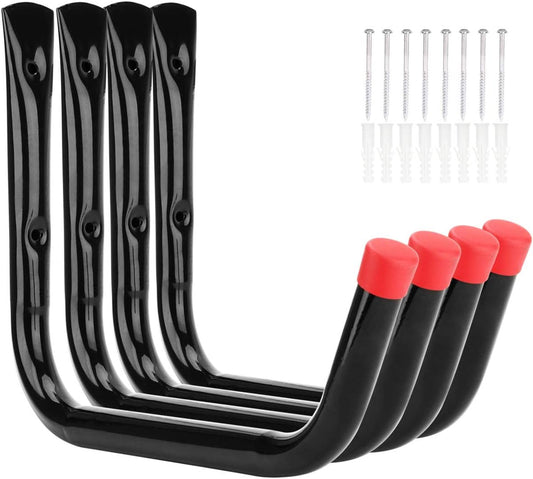 Heavy Duty Garage Storage Hooks,15Inch Jumbo Arm Kayak Wall Hangers 100 LB Capacity, Steel Canoe Rack for Outdoor or Indoor