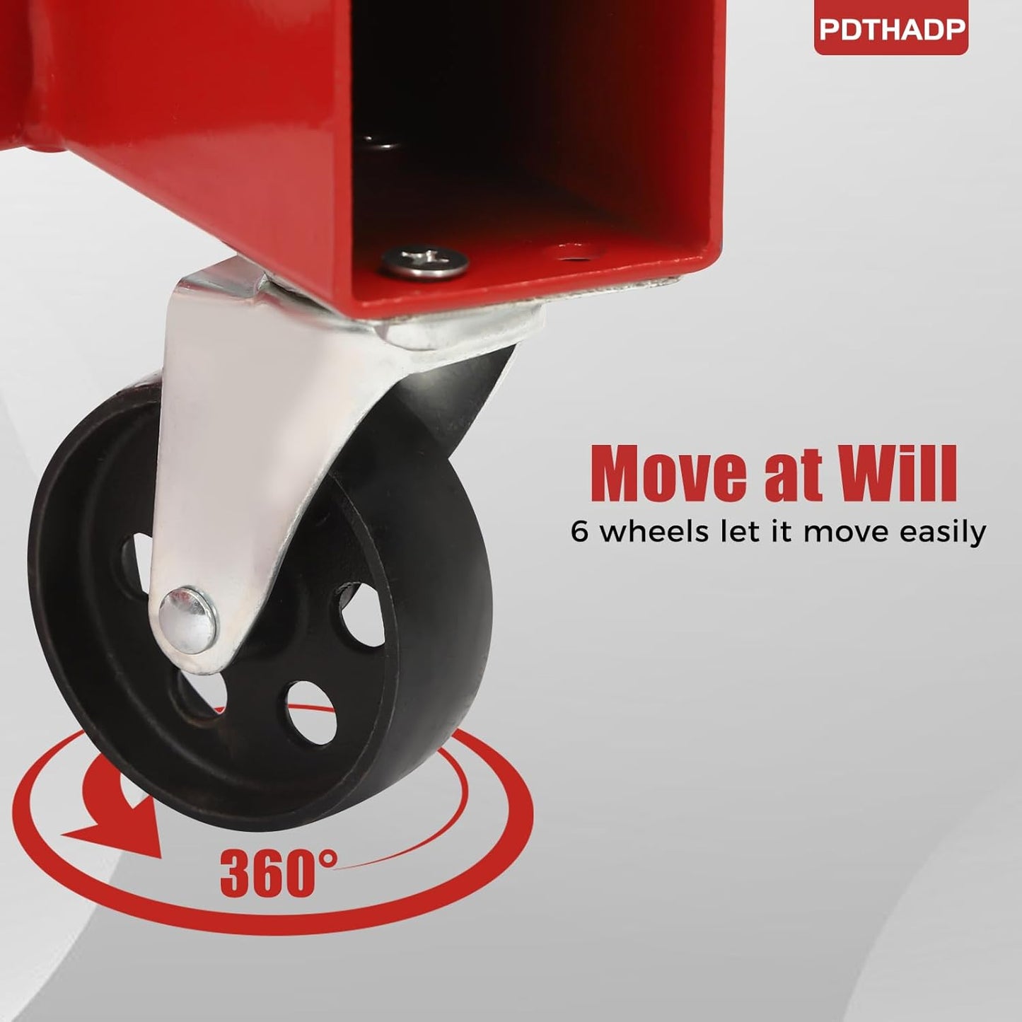 Engine Hoist 2 Ton Folding Engine Lift Folding Cherry 6.89Ft Picker Shop Crane Hoist Lift with 6 Wheels Engine Crane Folding Engine Hoist for Car Fixing Workshops Garages (Red)