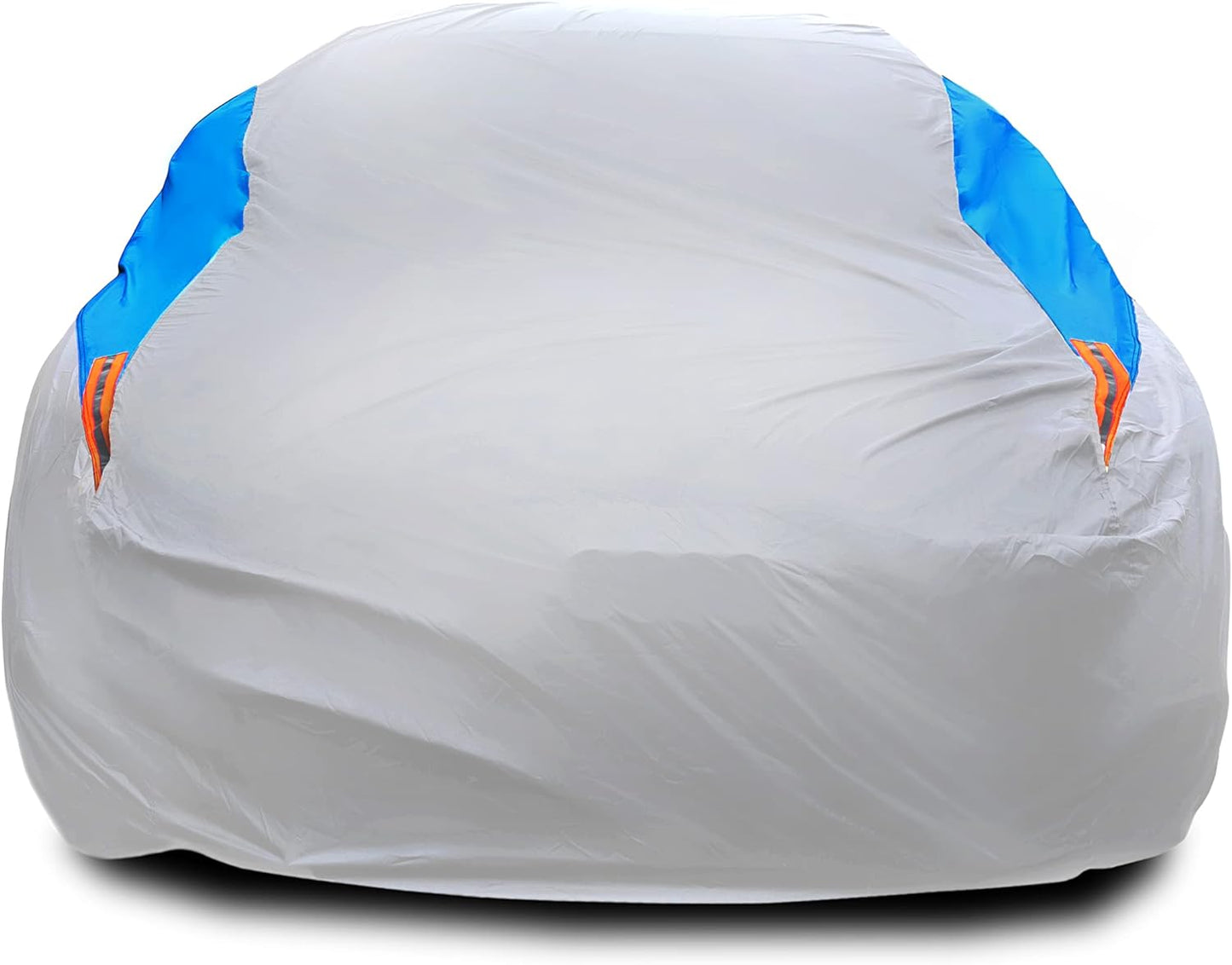 MORNYRAY Waterproof Car Cover All Weather Snowproof UV Protection Windproof Outdoor Full car Cover, Universal Fit for Sedan (Silvery, Fit Hatchback Length(Up to 173 inch)