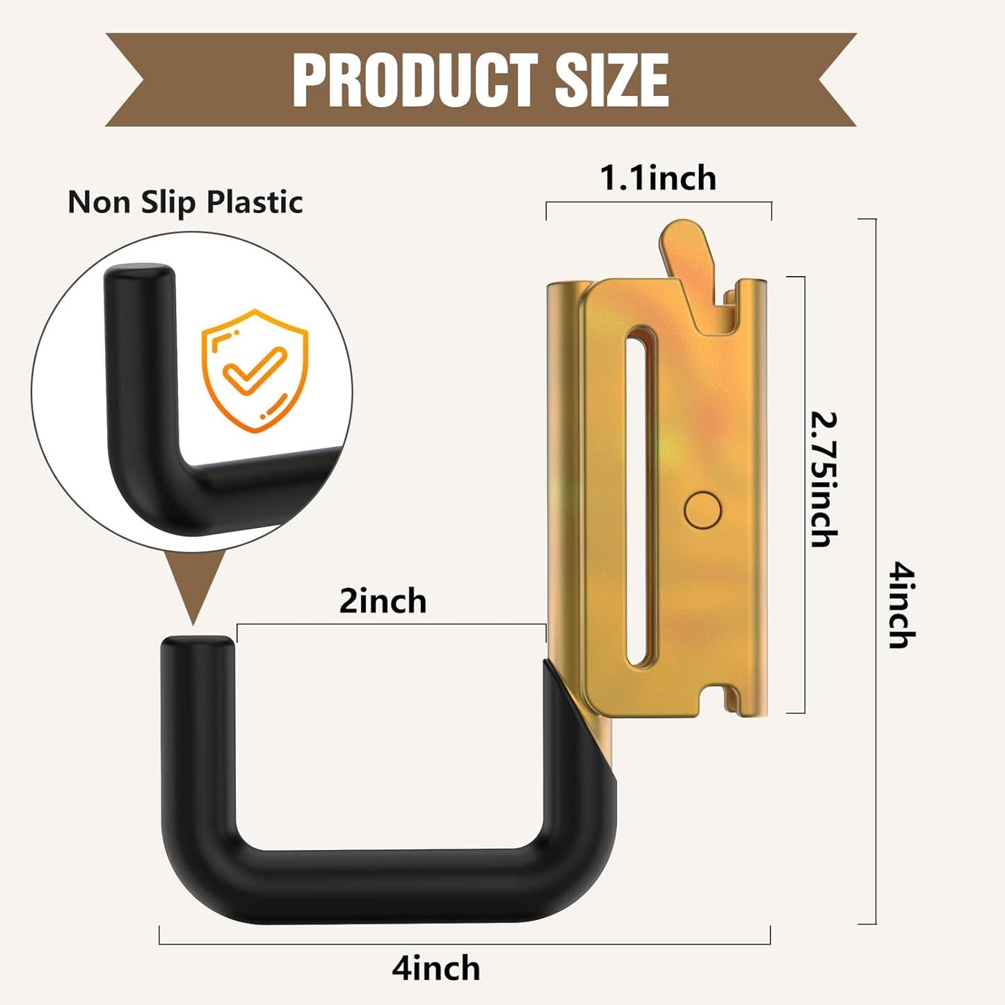 E Track Hook E Track Accessories ，E Track Accessories for Enclosed Trailer The dip molding Process is More Rust Resistant (8PCS E Track J Hooks)