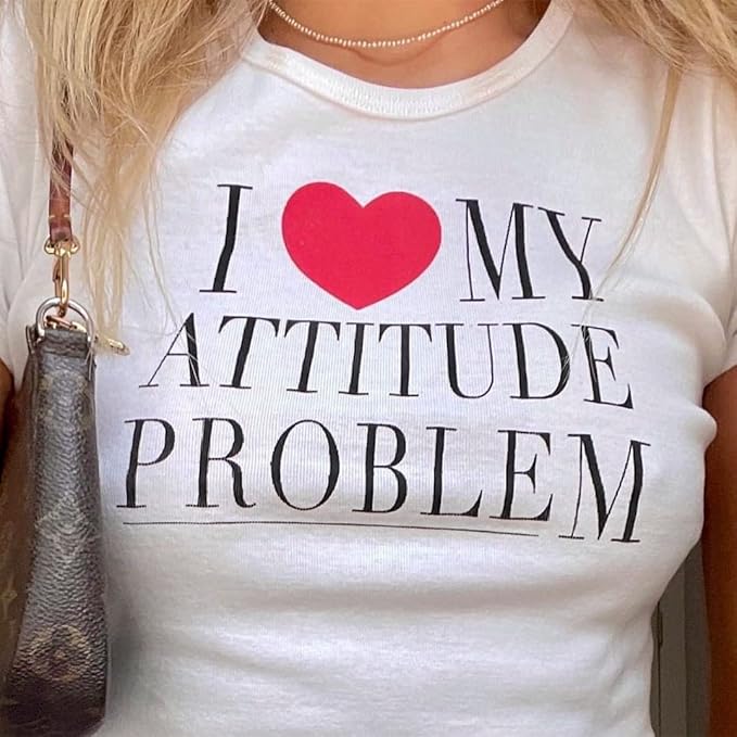 Women Girls Y2K Crop Top Letter Print Baby Tees Grunge T-Shirt