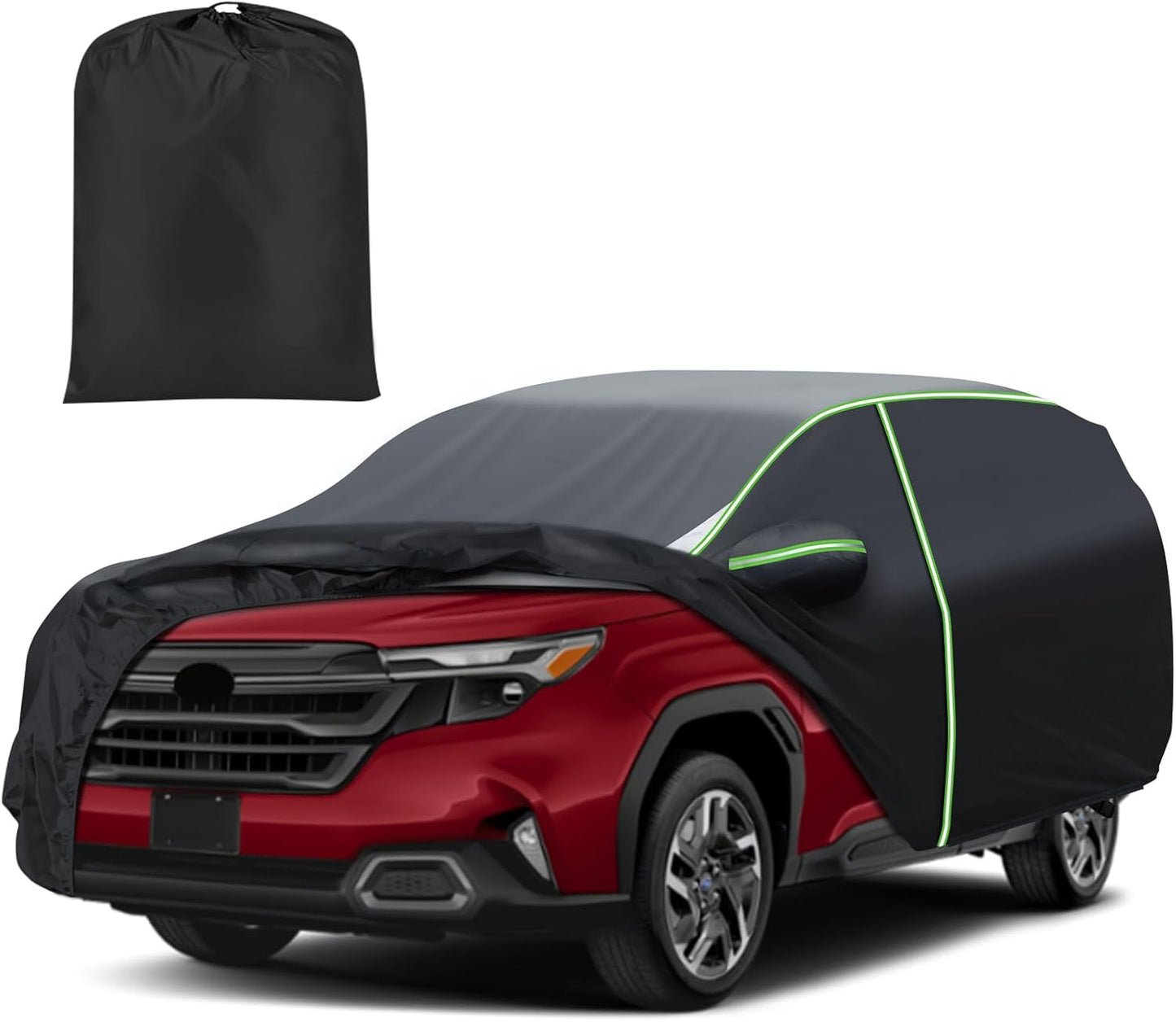 Mixsuper Liner Car Cover for Forester 2009-2026, All Weather Car Cover for Forester, 7 Layers Waterproof Full Car Covers with Zipper Door Reflective Strips