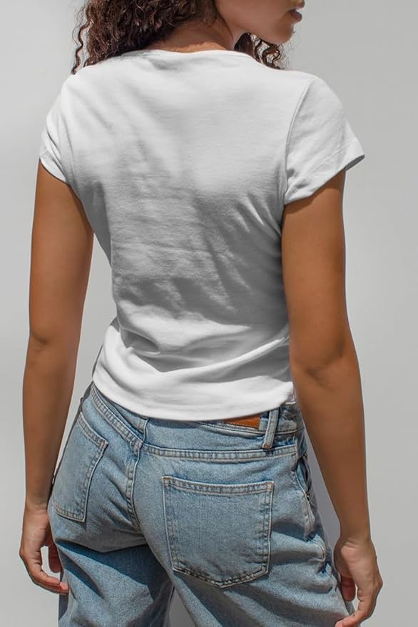 Y2k Graphic Baby Tees for Women Funny Kitten Shirt Tops Aesthetic Fairy Grunge Crop Top 90s 2000s Vintage Clothing