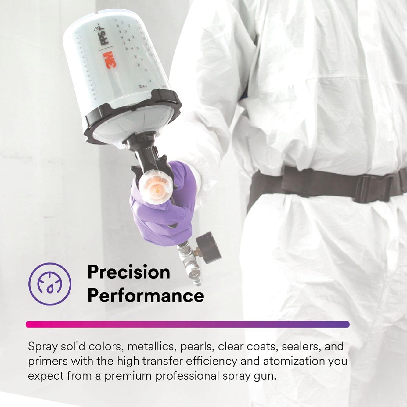 3M Performance Gravity HVLP Atomizing Head Refill Kit, 26713, Size 1.3, Green, for use with Performance Spray Gun and PPS 2.0 Paint Cups, 5 Pack