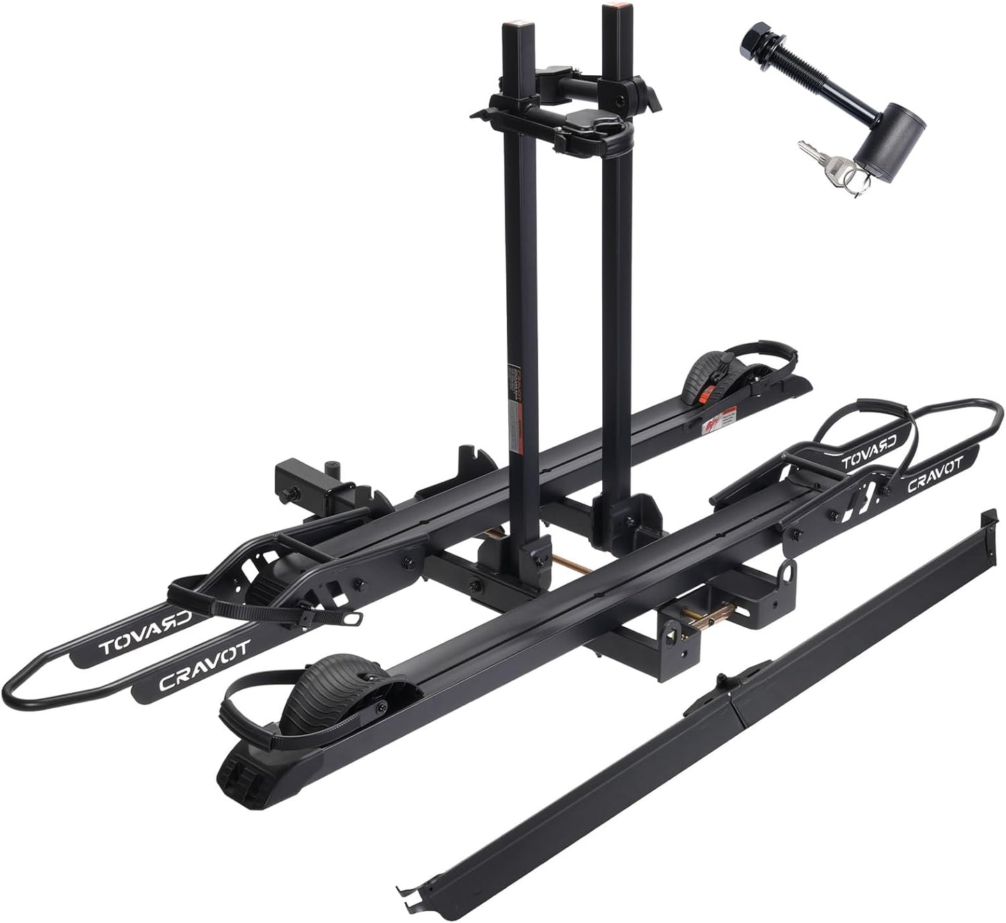 CyberRack S2 Ebike Rack, 300 lbs Capacity Foldable Bike Racks for Tow Hitch Heavy Electric Bike Carrier for 2 E-Bike, Up to 5-inch Fat Tire 2'' Receiver