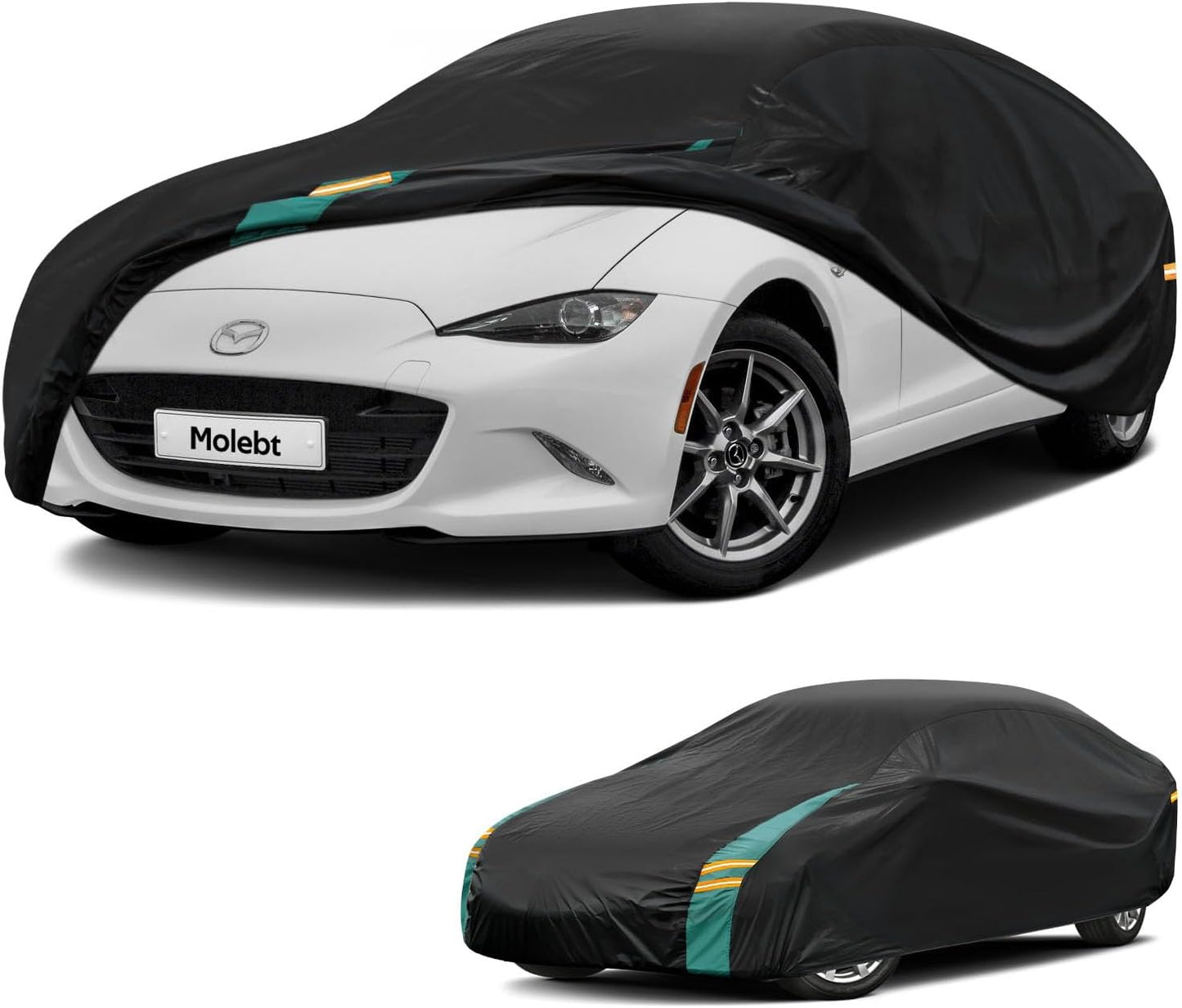 Small Car Cover Waterproof All Weather for Coupe, Universal Fit for Mazda Miata/MX-5, BMW Z3, Pontiac Solstice, Audi TT, Honda S2000, Rain Winter Sun Protection. (Length up to 165)