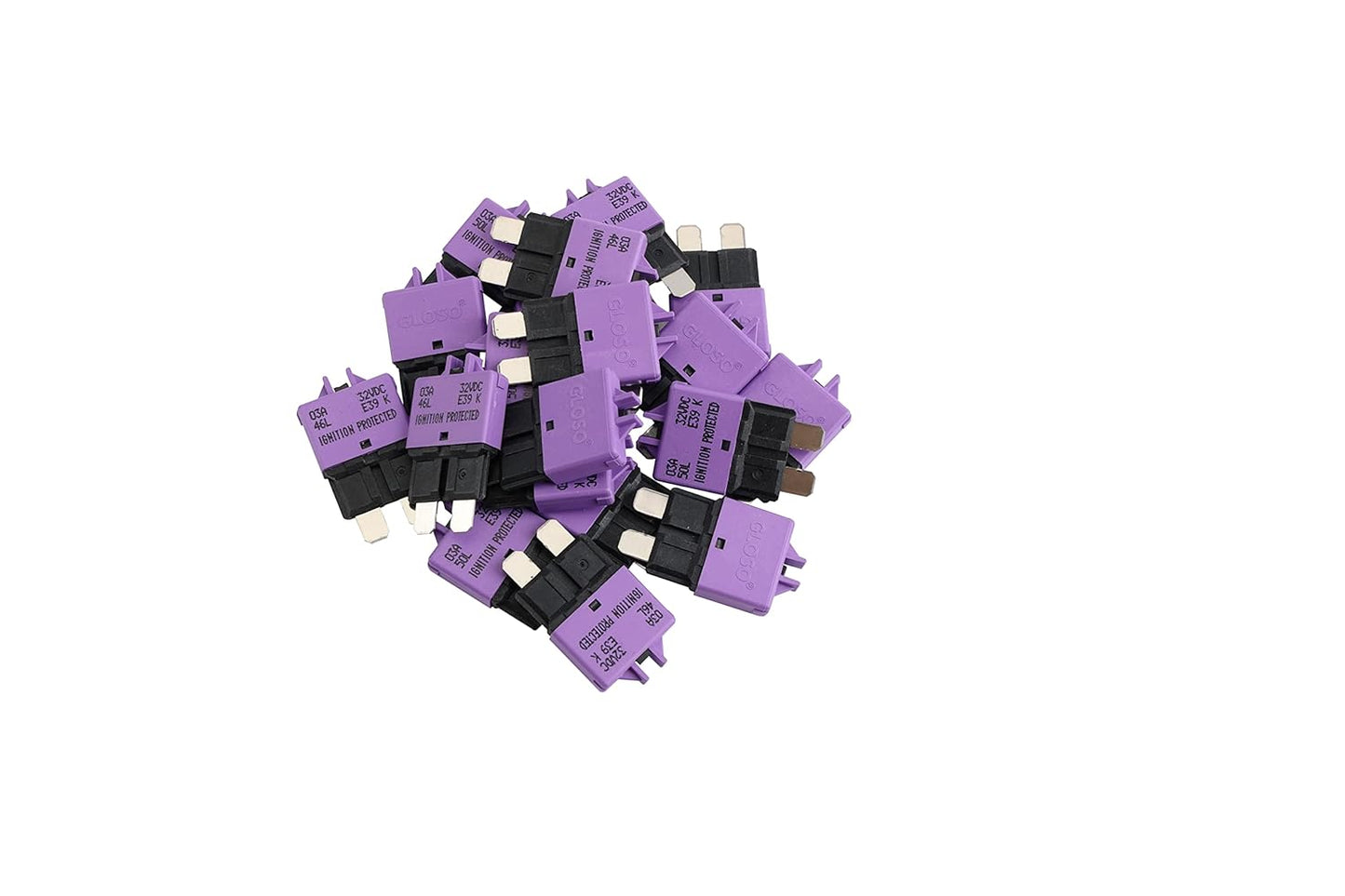 GLOSO Circuit Breakers E39 Manual (T3) Reset Low Profile ATC/ATO (3A - 25 Pack)