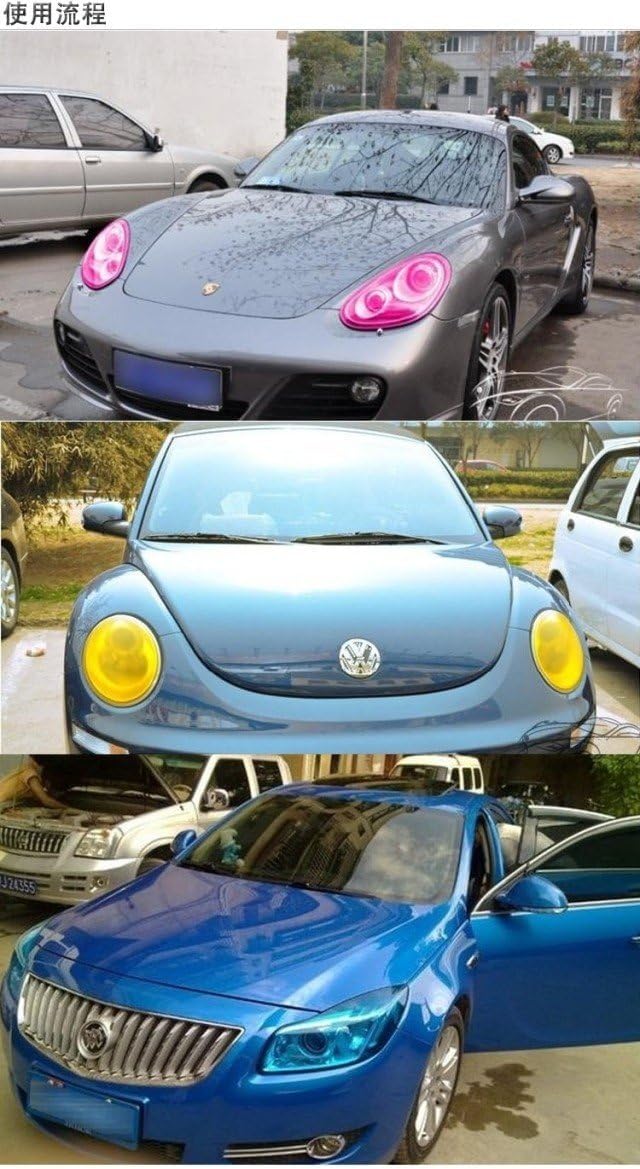 12 by 48 Inches Self Adhesive Headlight, Tail Lights, Fog Lights Tint Vinyl Film (12 X 48, Rose Pink)