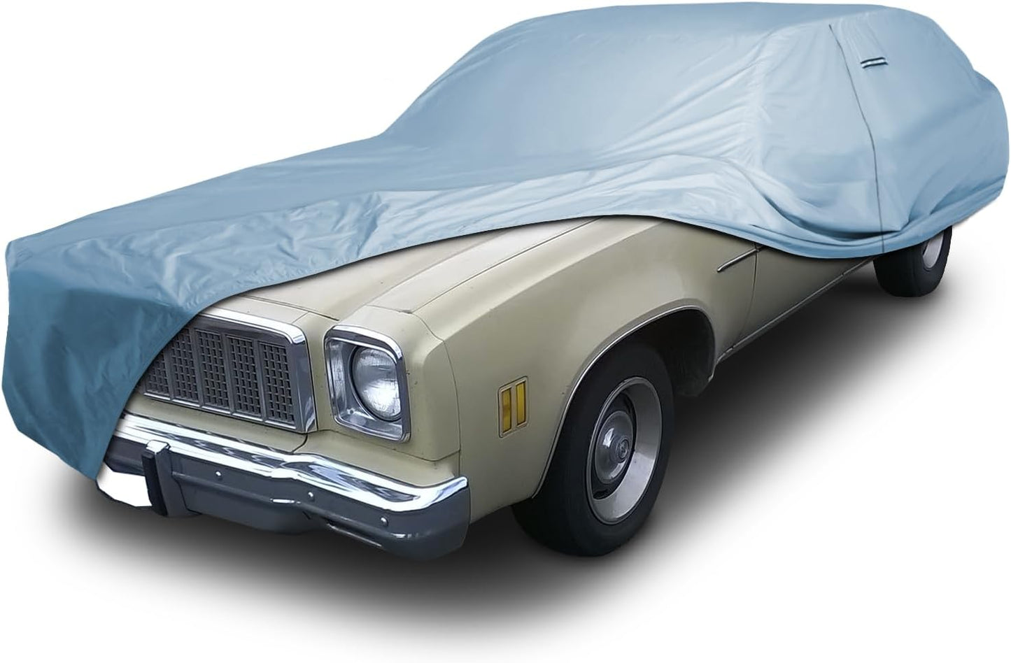 iCarCover Premium Car Cover for 1973-1977 Chevy Malibu Wagon Heavy Duty Waterproof All-Weather Automobiles Custom Fit Indoor Outdoor UV Snow Protection Covers with Straps and Bag