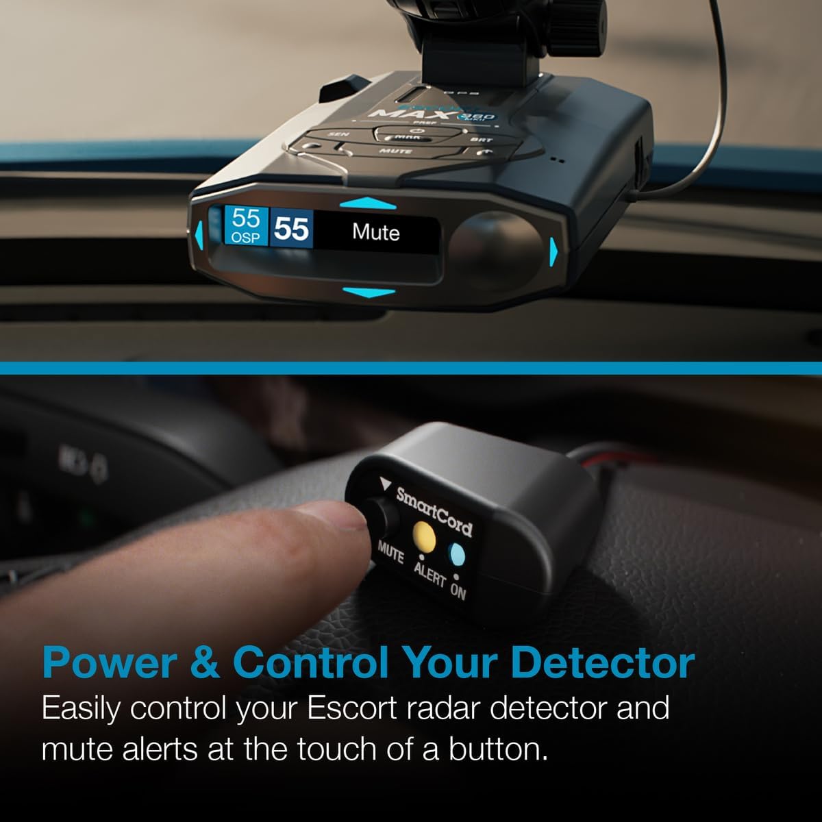 Escort Cobra Official Radar Detector SmartCord Directwire with Blue Light for MAX 360, MAX 360c, IX, IXc, 9500 IX, MAX II, MAX 3, MAX 4, MAX 360c MKII, MAX 360 MKII, MAXcam 360c & Additional Models