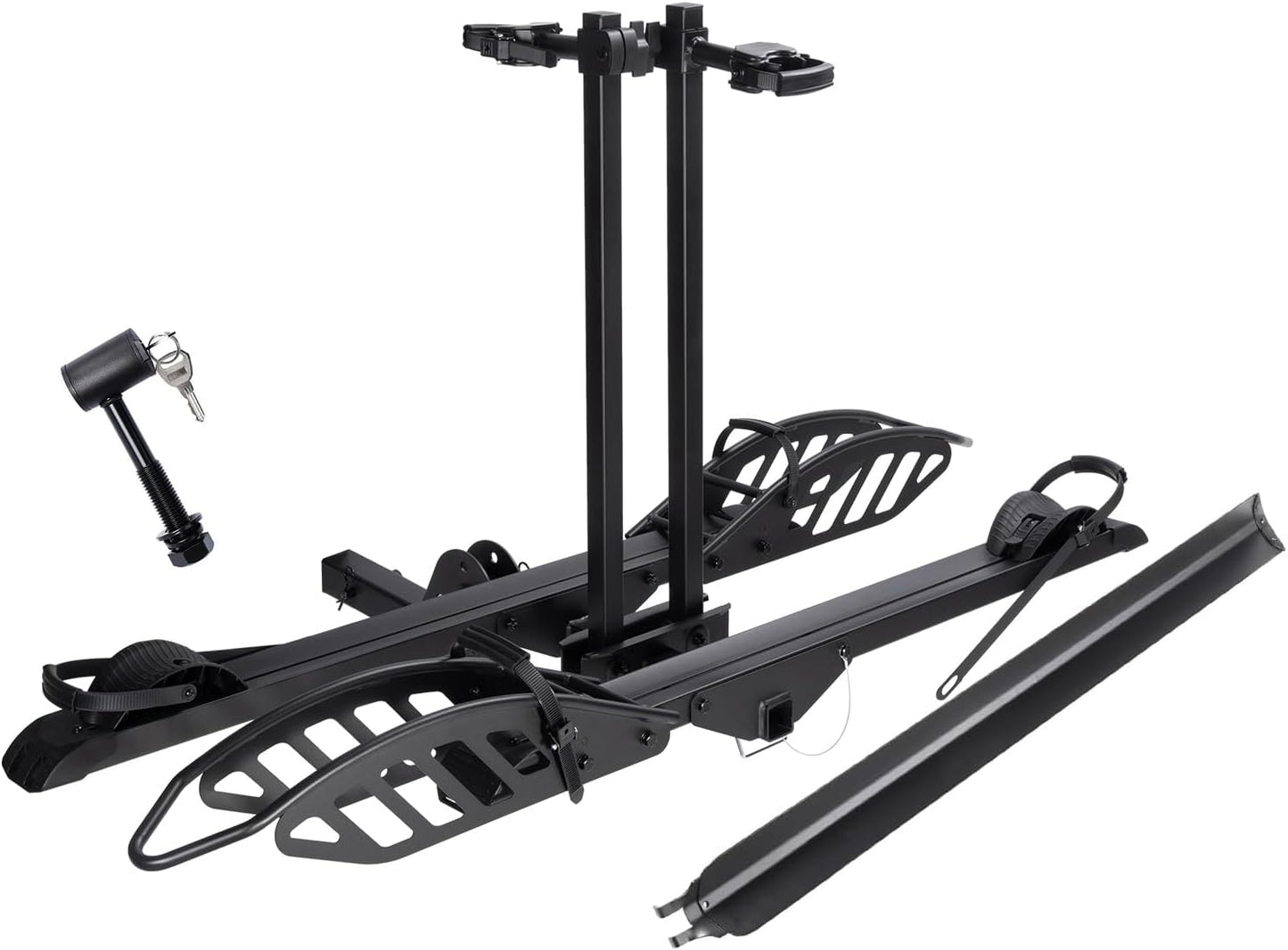 CyberRack E2 Hitch 2-Bike Rack for Car, Ebike Rack with Loading Ramp & Hitch Lock, Fits SUV, Truck, RV, Van with 2” Receiver, Holds Fat Tire Bikes 2.5” to 5.0” Wide