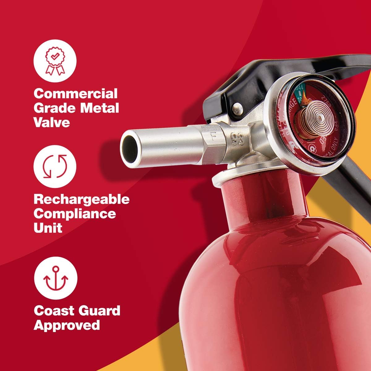 First Alert Fire Extinguisher for Home, Standard Rechargeable Compliance Unit, UL RATED 1-A:10-B:C, HOME1-4, Red, 4-Pack