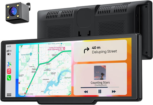 8.1" Wireless Portable 60FPS Car Play Screen for Apple CarPlay & Android Auto, OTA Updates, Backup Camera, Mirror Link, Bluetooth, Voice Control, GPS Navigation