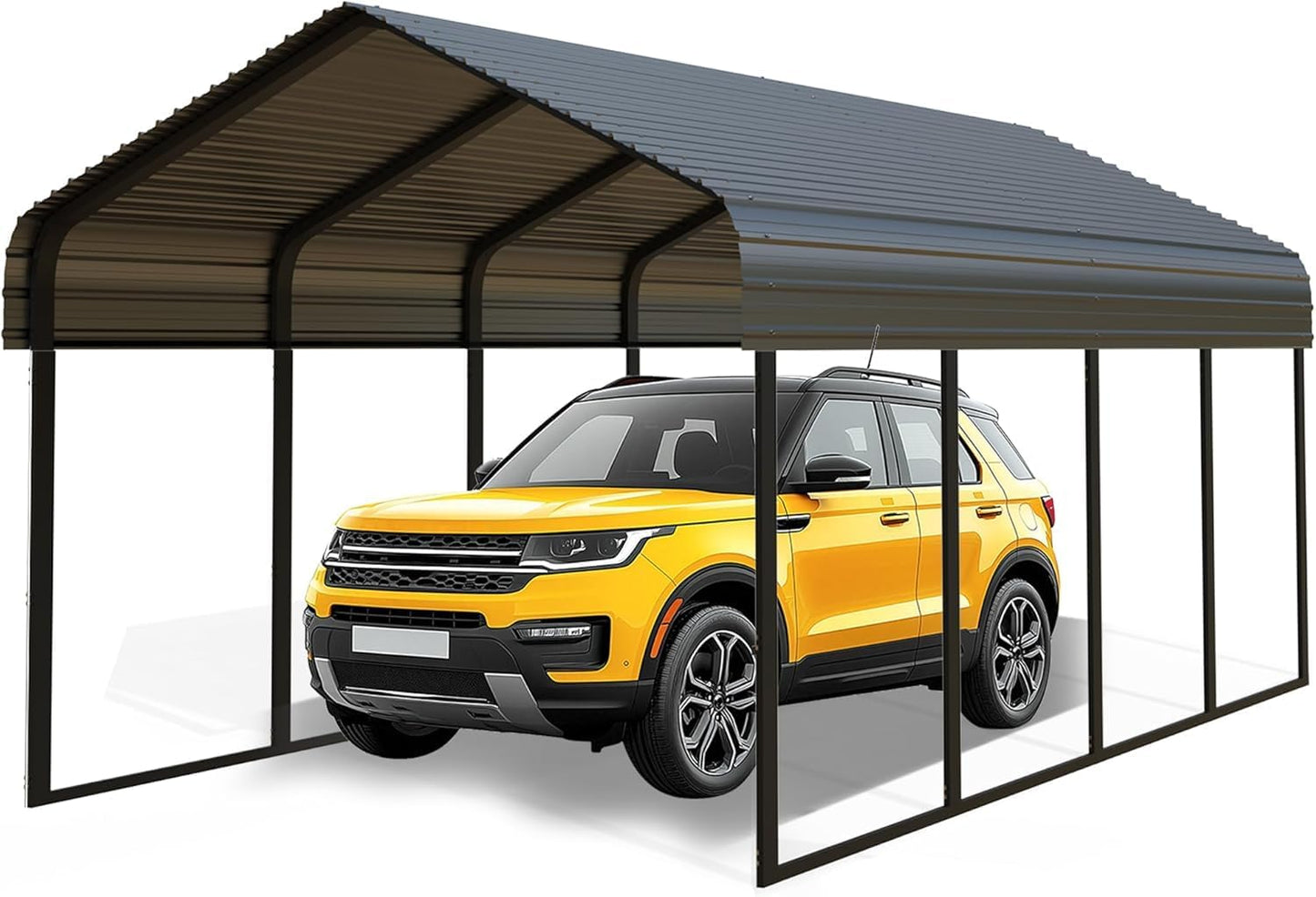 10x20FT/20x20 FT Metal Carport Heavy Duty for 2 Cars - Frame Shelter Car Garage Kits for All-Weather,Car Canopy Reinforced with Safe Boat Cover Car Ports for Yard Protection (10 x 20ft)