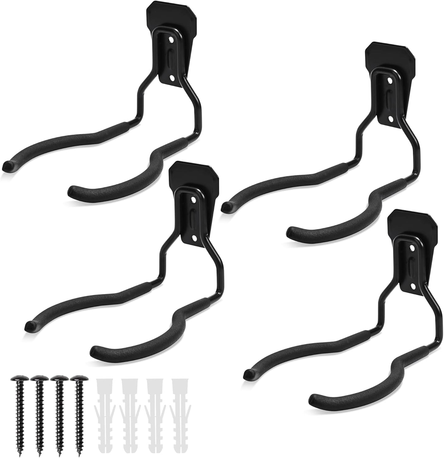 Garden Power Tool Hanger - 4Pcs Steel String Trimmer Holder Wall Mount, Grass Trimmer Organizer, Weed Eater Rack Garage Storage Hook for Weed Wacker, Leaf Blower and Other Lawn Equipment