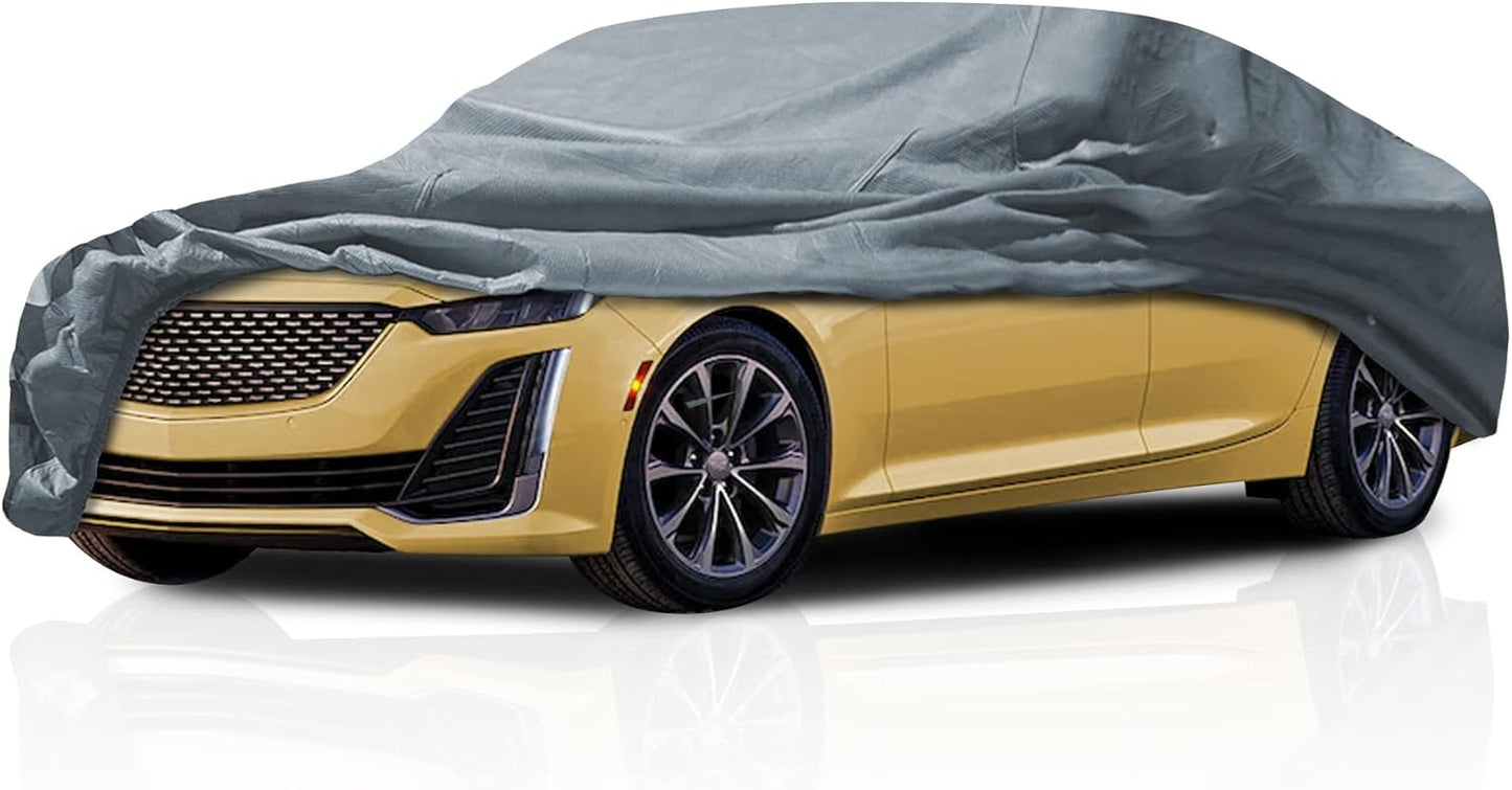 5 Layer Car Cover for Cadillac CT5-V 2020-2026 Sedan 4-Door All Weather Protection Windproof Snow-Proof Dust-Proof Scratch Resistant Full Coverage