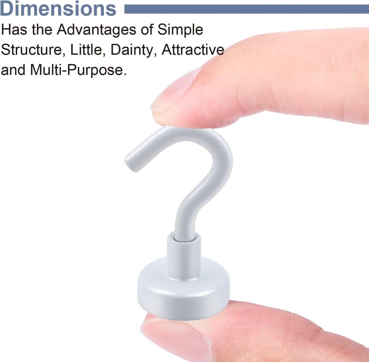 DIYMAG Magnetic Hooks, 30Lbs Strong Heavy Duty Cruise Magnet S-Hook for Classroom, Fridge, Hanging, Cabins, Grill, Kitchen, Garage, Workplace and Office Etc, (15 Pack-White)