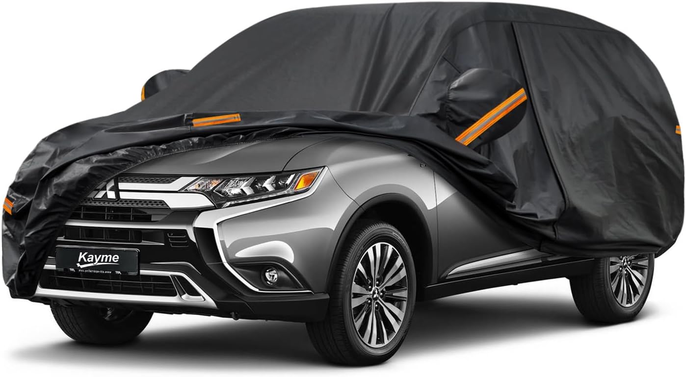 Kayme 7 Layers SUV Car Cover Custom Fit for Mitsubishi Outlander (2005-2025) Waterproof All Weather for Automobiles, Outdoor Full Cover Rain Sun UV Protection.