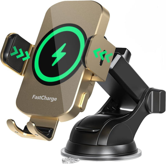 Wireless Car Charger, Fast Charging 15W Auto Clamping Car Charger Phone Holder Phone Mount for iPhone16 15 14 13 12 11 Pro Max Xs, Samsung Galaxy S24 Ultra S23 S22 S21 S20 S10+ Note 9, etc