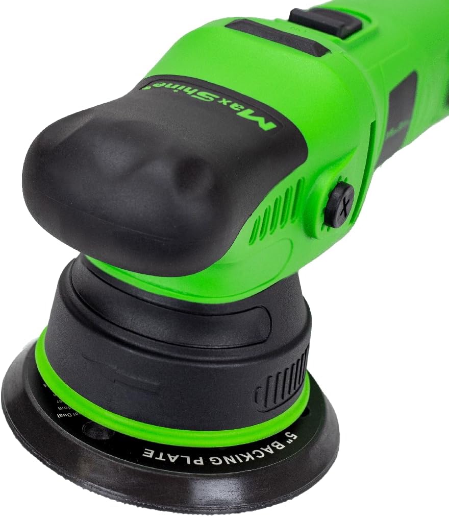 Maxshine Dual Action Polisher M8S V2 G | 8mm Throw, 5" Plate, Green, 1000W, 6500RPM, Corded Electric | 6 Variable Speeds, Ergonomic Design | Car Detailing, Scratch Removal