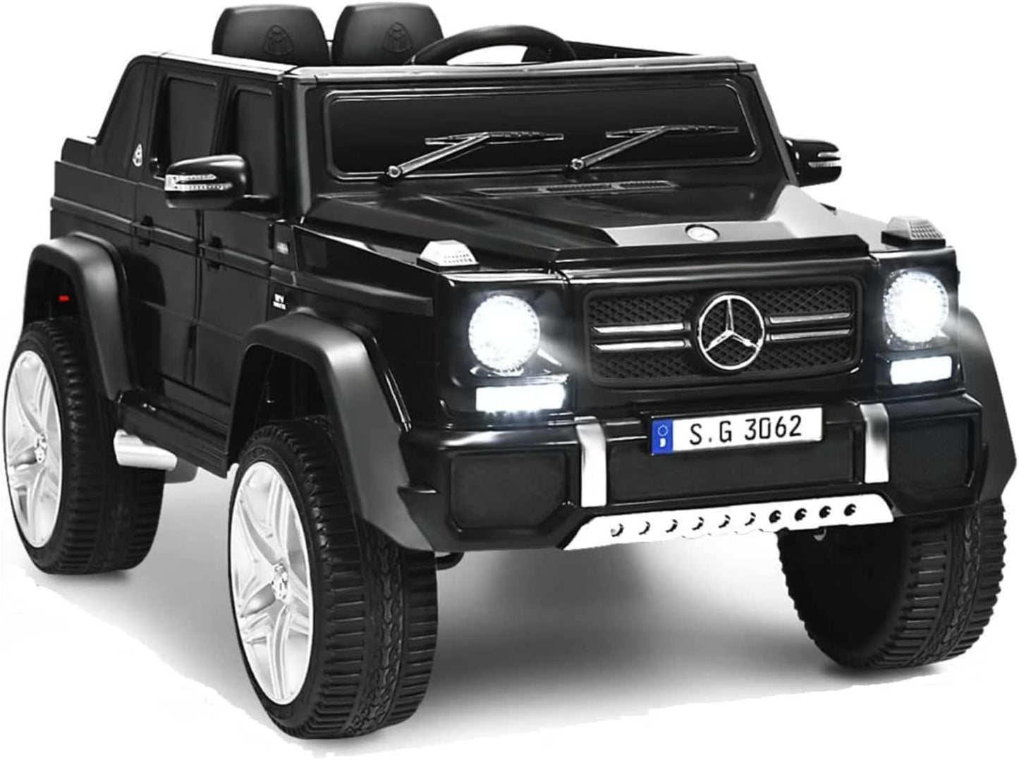HONEY JOY Ride On Truck, Licensed Mercedes-Benz Maybach G650 Battery Powered Ride On Toys Car w/Remote Control, LED Lights, Music, Slow Start, 12V Electric Cars for Kids, Gift for Boys Girls (Black)
