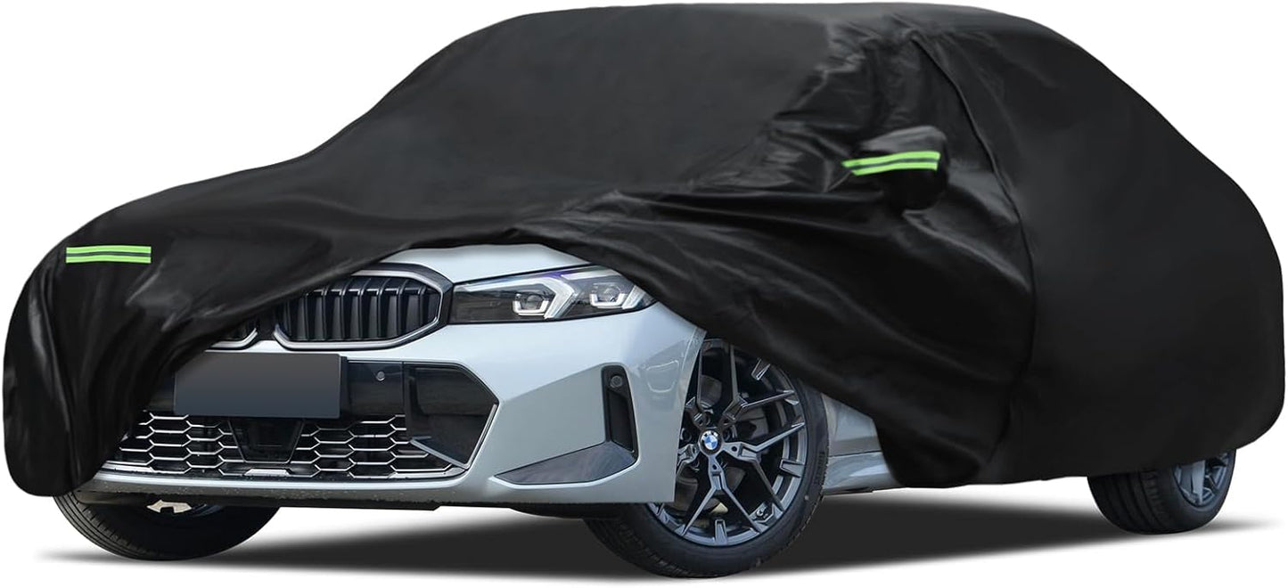 Car Cover Custom Fit for 2007-2025 BMW 3 Series M3 320i 325i 328i 330i 340i, Migaven Waterproof Full Exterior Cover Sun Rain Protection with Door Zipper and Cotton Lining
