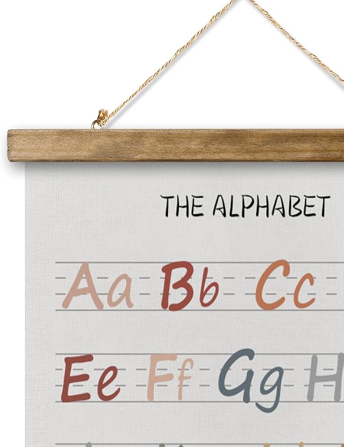 XIAOAIKA Digital table Set 2 Canvas Hanging Poster Wooden Frame Wall Sign Decor Gift for Classroom Nursery Bedroom Playroom Game Room - Ideal for Baby Kids Girls Boys Teens - Perfect Birthday Christmas Gift