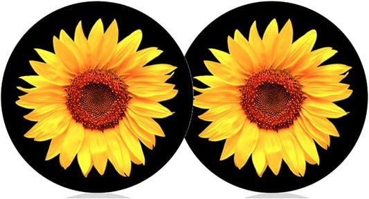 Sunflower Car Cup Holder Coaster 2PCS 2.75" Universal Silicone Auto Cup Holder Insert Coasters Car Interior Accessories Coasters by FLYEEGO