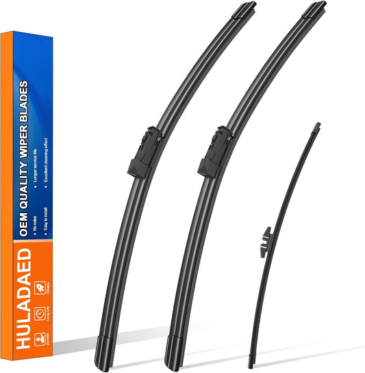 HULADAED® 26'' 20'' 12'' Windshield Wipers Replacement for BMW X3 X4 2023 2022 2021 2020 2019 2018,Silicone Front Rear Wiper blades for MY Car-All Weather & Quiet(3 PACK)