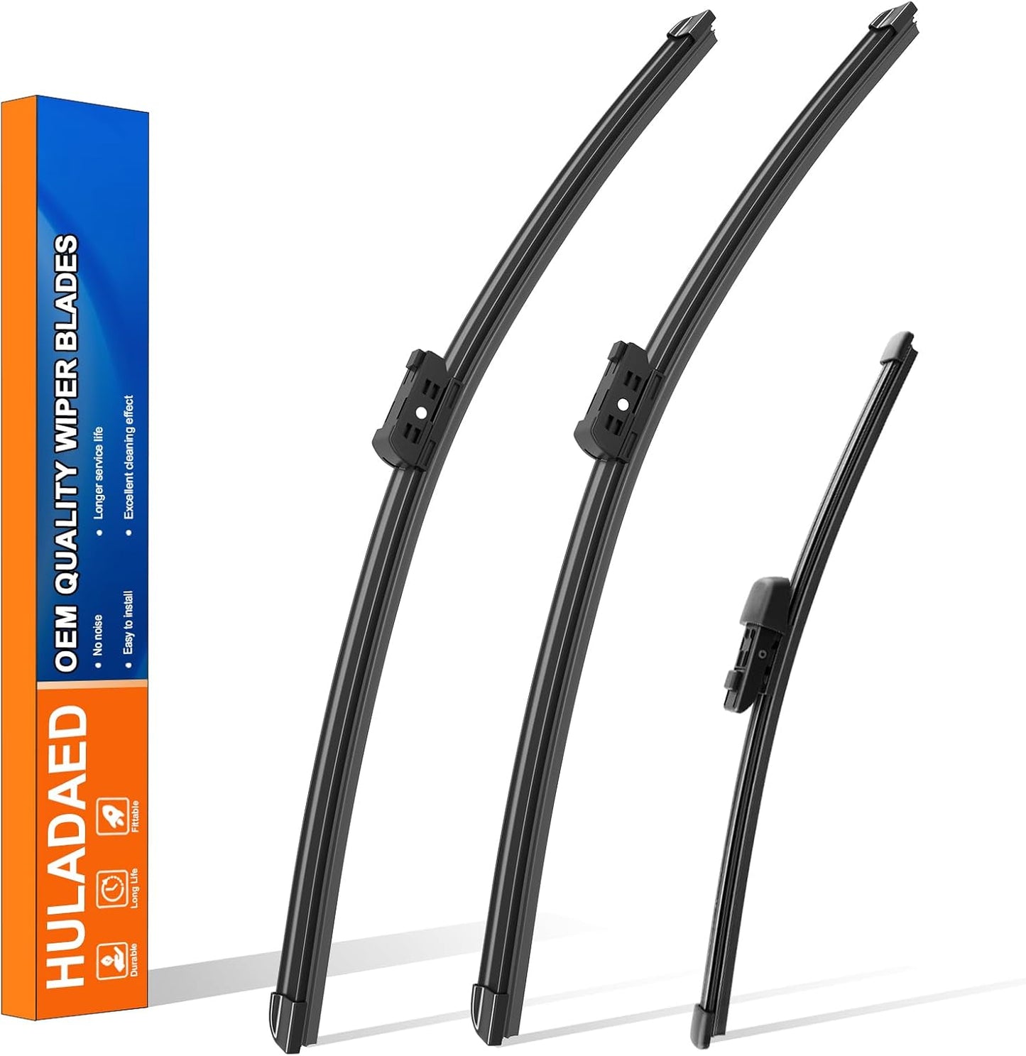 HULADAED® 26'' 18'' 11'' Windshield Wipers Replacement for Volkswagen/VW Golf GTI 2021-2015 Volkswagen Taos 2021-2024,Silicone Front Rear Wiper blades for MY Car-All Weather & Quiet(3 PACK)