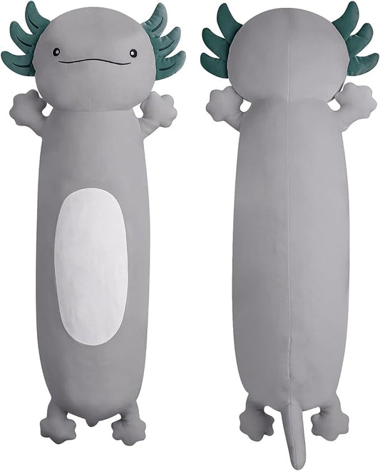 22 inch Cute Giant Grey Axolotl Plush Soft Body Pillow, Large Axolotl Stuffed Animals Toy, Squishy Plushies Gifts for Kids Boys Girls Birthday