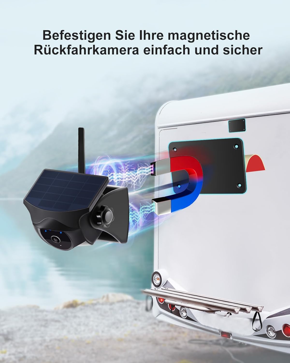 Metal Plate for Magnetic Wireless Backup Camera - Converts Fiberglass/Plastic to Magnetic Surface for Non-Metal Vehicles, Includes Double-Sided Tape & Screws for Trucks/RVs, Mount Anywhere