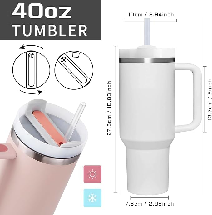 40 OZ Panda Tumbler with Handle.Panda Lover Gifts.Unique Birthday Christmas Gifts for Panda Lover.Personalized 40 OZ Panda Tumbler Gifts for Women Men.