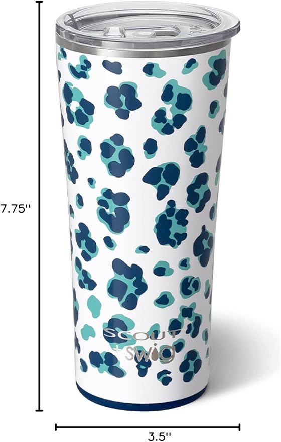 Swig Life 22oz Insulated Tumbler, Travel Coffee Tumbler with Lid, Cup Holder Friendly Travel Coffee Mug, Stainless Steel Thermos (Cool Cat)