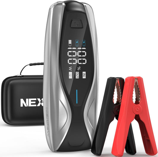NEXPOW X7 3000A Jump Starter, Car Battery Jump Starter with PD 60W Dual-Way Faster Charging for 12L Gas/10L Diesel Engines, 12V Portable Jump Start Battery Pack, 3.2″ HD Display, IP63 Waterproof