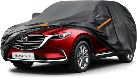 Kayme 7 Layers SUV Car Cover Custom Fit for Mazda CX-9 CX9 CX-90 CX90 CX 90 (2007-2025) Waterproof All Weather for Automobiles, Outdoor Full Cover Rain Sun UV Protection.Black
