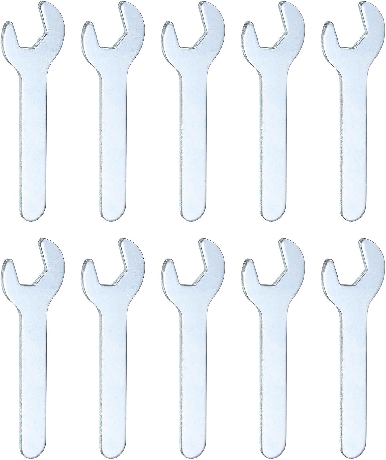 HARFINGTON 10pcs Small Open End Wrench 10x70x1.8mm Metric U-Shaped Single Open Ended Spanner Super Thin Flat Head Galvanizing Wrench for Automotive Repair Furniture Assembly
