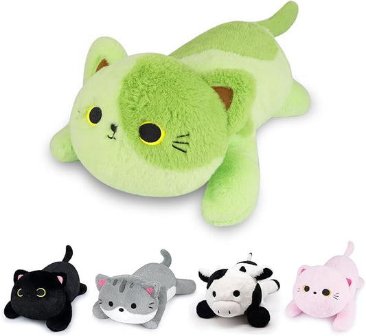 Weighted Avocado Cat Plush,Weighted Cat Stuffed Animal for Kids,Cute Cats Weighted Plushies Soft Avocado Pillow Birthdays Gifts for Kids Boys Girls