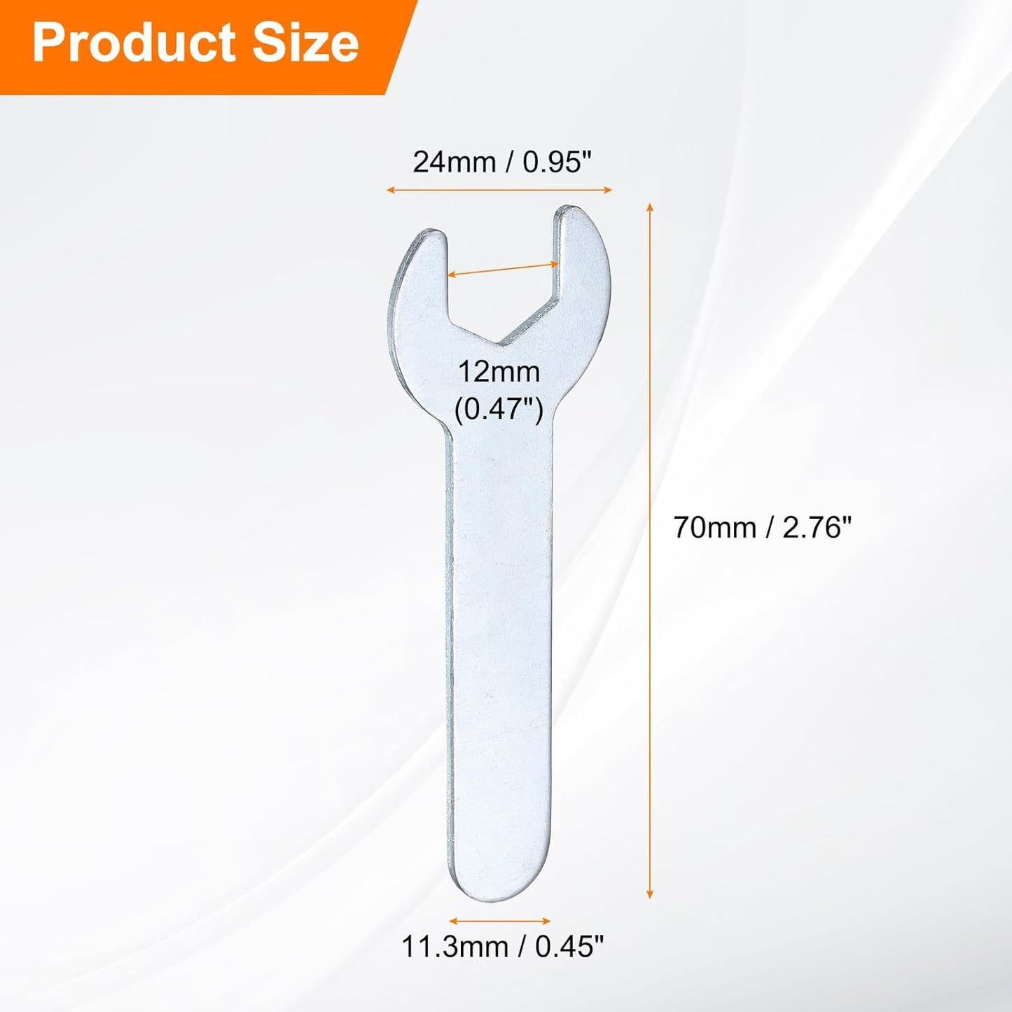 HARFINGTON 10pcs Small Wrench Open End Wrench 12x70x1.5mm Metric U-Shaped Single Open Ended Spanner Super Thin Small Flat Head Galvanizing Wrench for Automotive Repair Furniture Assembly