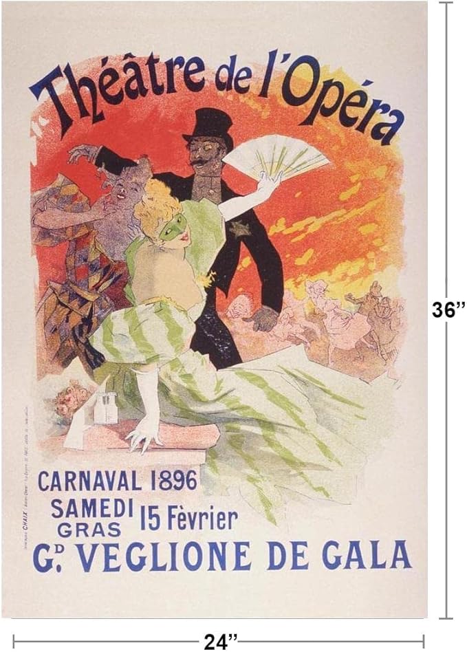 Theatre Of The Opera Vintage Illustration Art Deco Vintage French Wall Art Nouveau 1920 French Advertising Vintage Poster Prints Art Nouveau Decor Cool Wall Art Print Poster 24x36