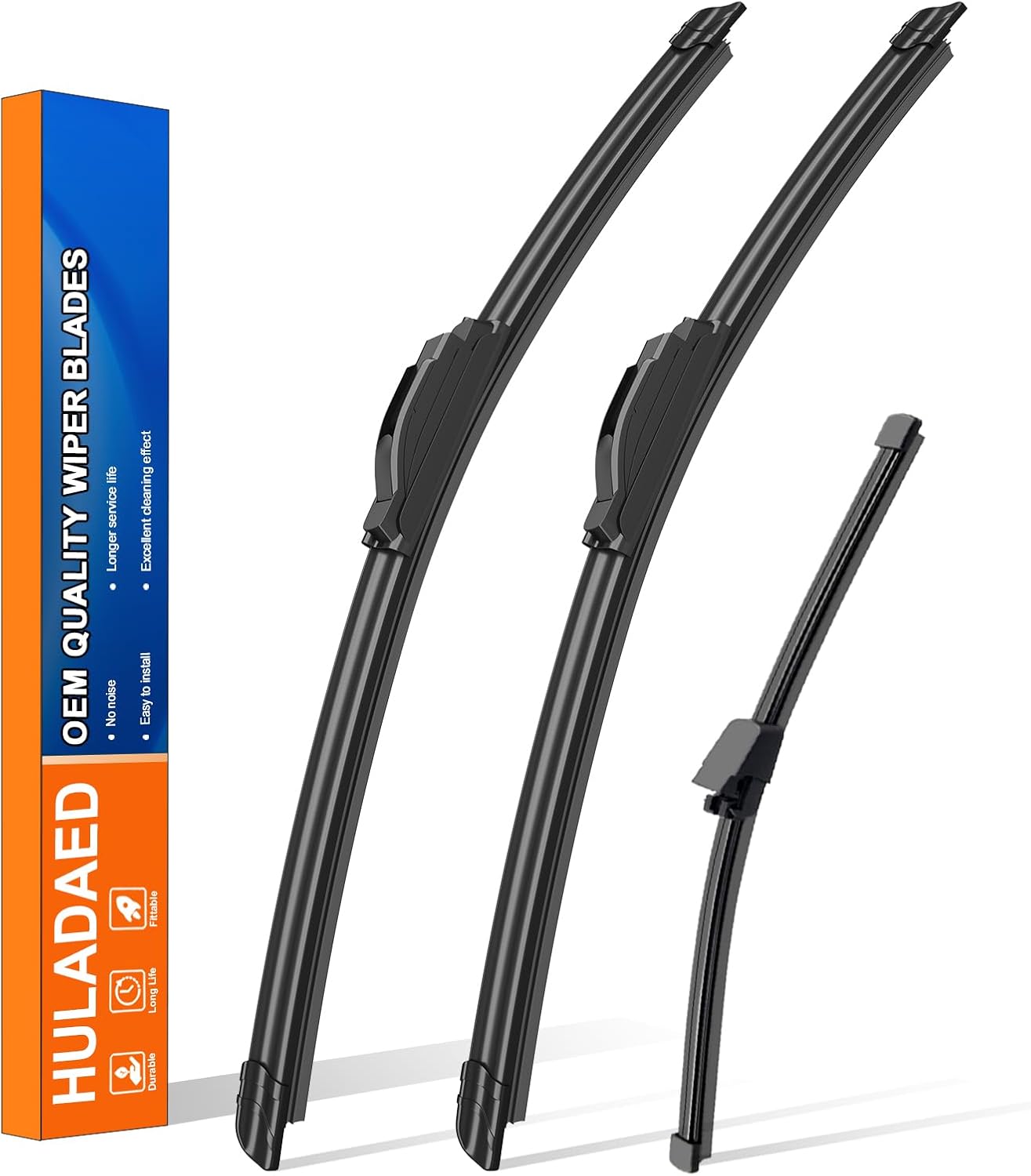 HULADAED® 26''+18''+9'' Windshield Wipers Replacement for Hyundai Veloster 2017 2016 2015 2014 2013 2012,Silicone Front Rear Wiper blades for MY Car-All Weather & Quiet(3 PACK)