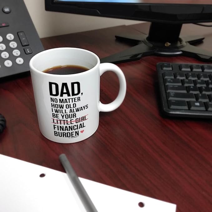 ThisWear Funny Dad Mugs Always Be Your Financial Burden Dad Daughter 2 Pack 11oz Ceramic Coffee Mug Set