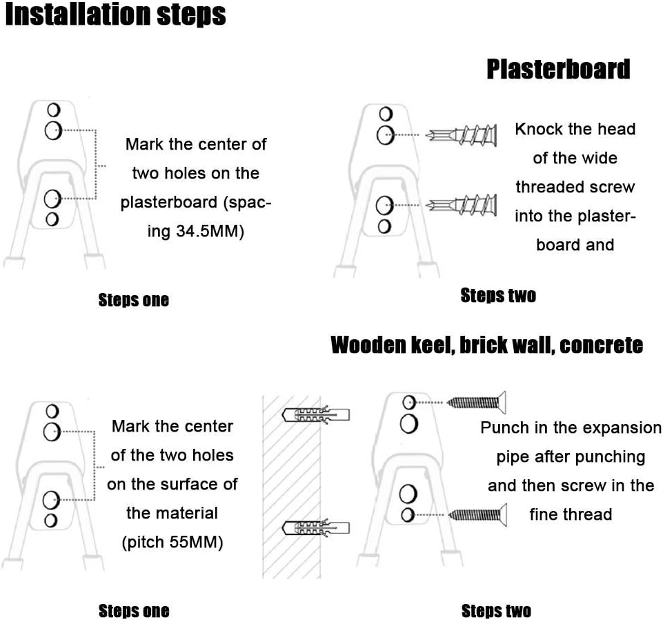 2 Pack Garage Storage Utility Hooks，Garage Garden Tool Organizer，Steel Wall Mount Hooks, Garden Small U Hooks (Black) (Type O-Orange)