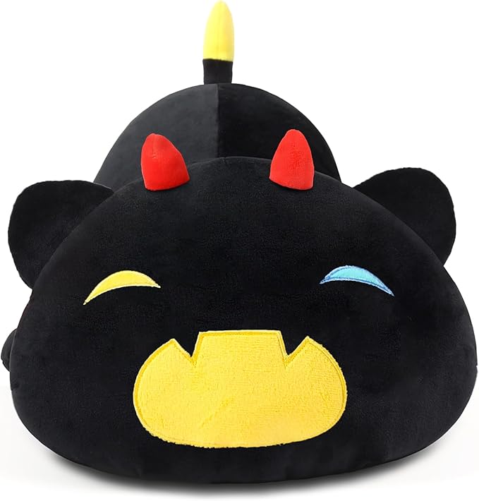 Black Cat Plush Pillow Cute Soft Pumpkin Cat Plush Toy Stuffed Animals Kitten Plushie Doll Great Gift for Kids and Adult Birthday Christmas Valentines, 20", Yellow