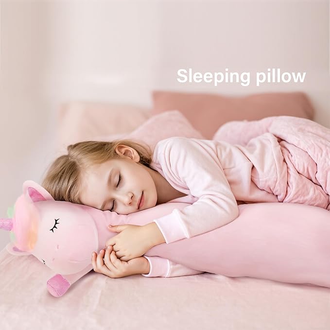 Unicorn Stuffed Animal,43.3 Inch Unicorn Plush,Long Unicorn Plushies Body Pillow, Pink Unicorn Plush Toy Gift for Girls