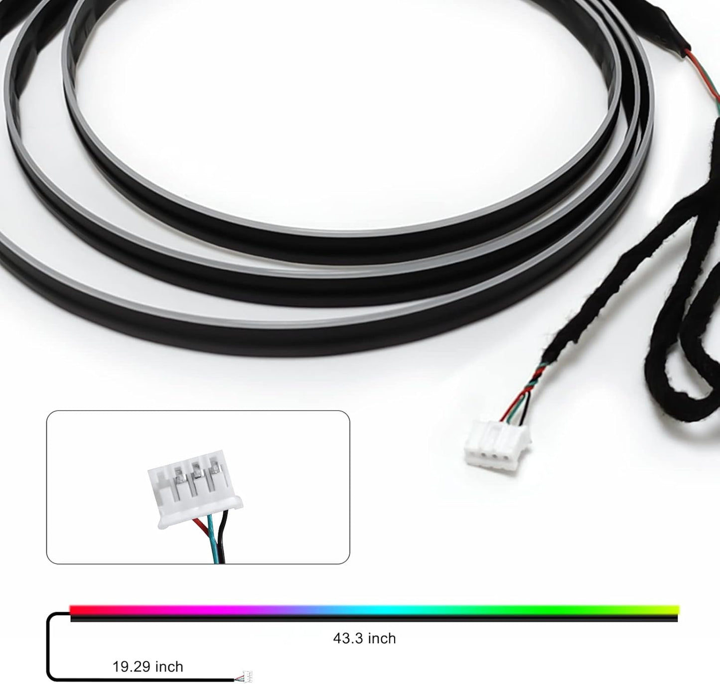 Dreamcolor Acrylic Interior Car LED Strip Light 43-inch, which fit for dreamcolor Main Controller Connects and sub-Controller kit (not Including), Not Applicable dreamcolor 5 in 1(Single Controller)