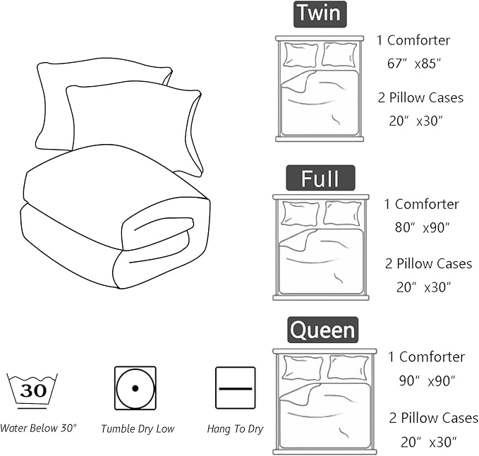 Violet Lightning Comforter Set Twin Thunder Bedding Sets 3PCS for Kids Teen Adult Violet Room Decor Ultra-Soft Lightweight Microfiber 1 Comforter with 2 Pillowcases