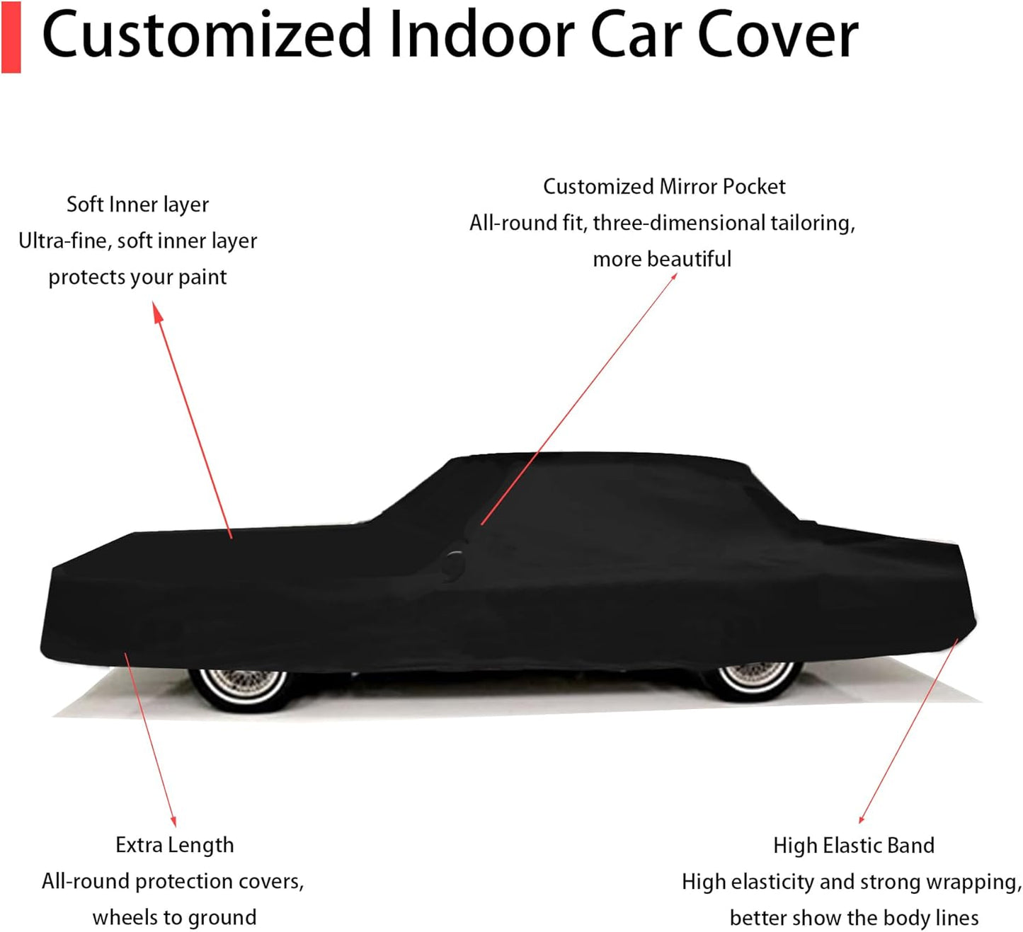 Soft Stretch Old Classic Car Cover Custom-fit for Lincoln Town Car 1981-1997 Full-Size Luxury Sedans Accessories for Indoor Underground Garage Car Show & Storage Dust Protection 219.2in