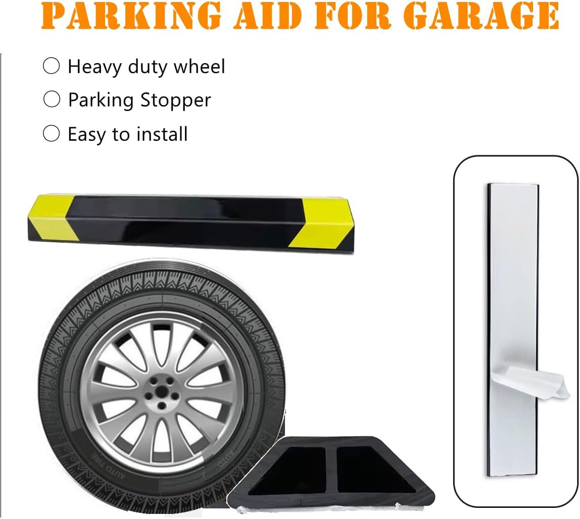 1 Pack 16" Parking Aid for Garage Heavy Duty, Car Parking Stopper for Garage 2 Pack, Parking Aids Protects Car, Parking Stopper Easy to Install (1 Pack 16" L x 1.25" H)
