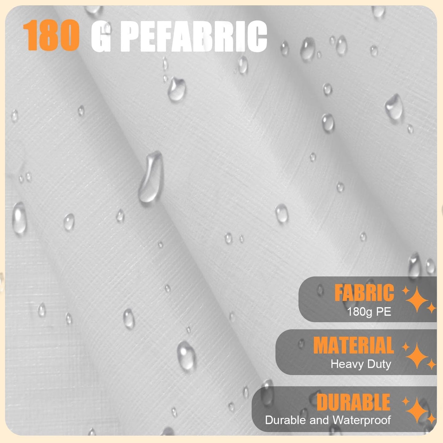 10'x20' Canopy Replacement Cover, Beefull Carport Replacement Canopy for Car Garage, Waterproof & UV Protected Tarp with Ball Bungees, White (Frame is not Included)